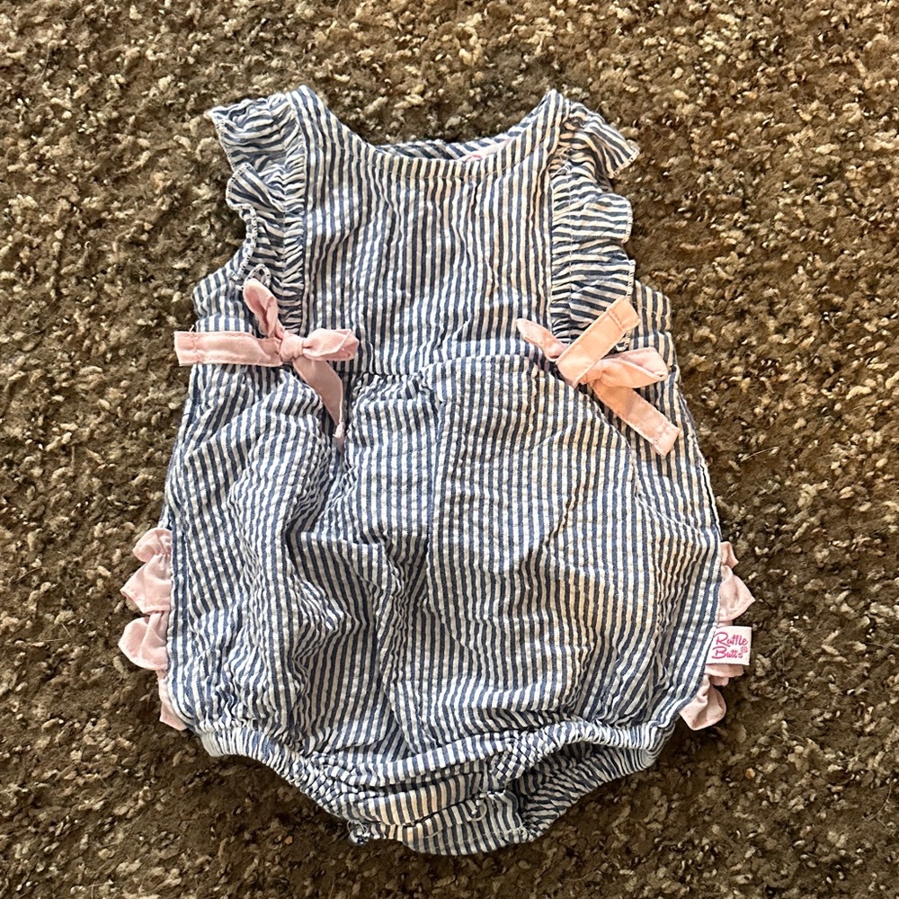 Ruffle Butts Baby Romper with Pink Bows
